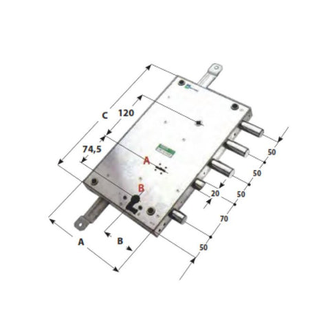 SERRATURA PER PORTA BLINDATA MOTTURA 64567S