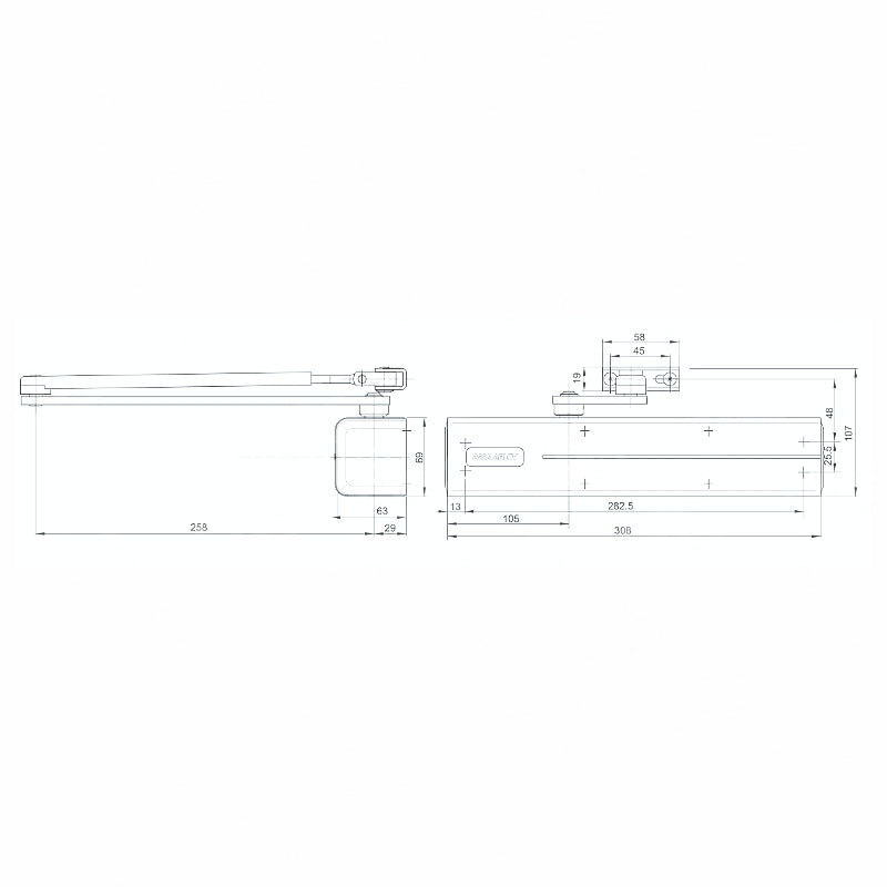 CHIUDIPORTA CORPO E CARTER ASSA ABLOY DC347