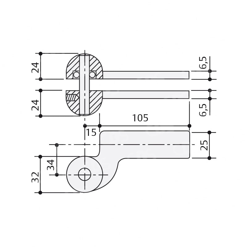 BRACCIO INFERIORE ASSA ABLOY AC7