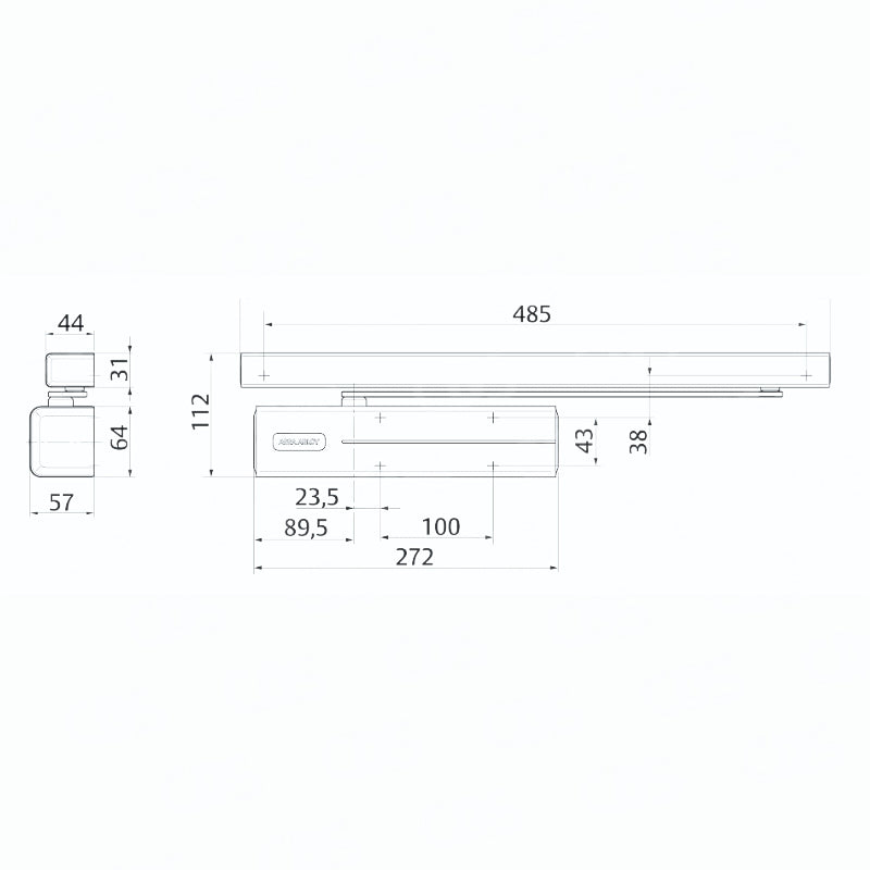 CHIUDIPORTA CORPO E CARTER ASSA ABLOY DC500