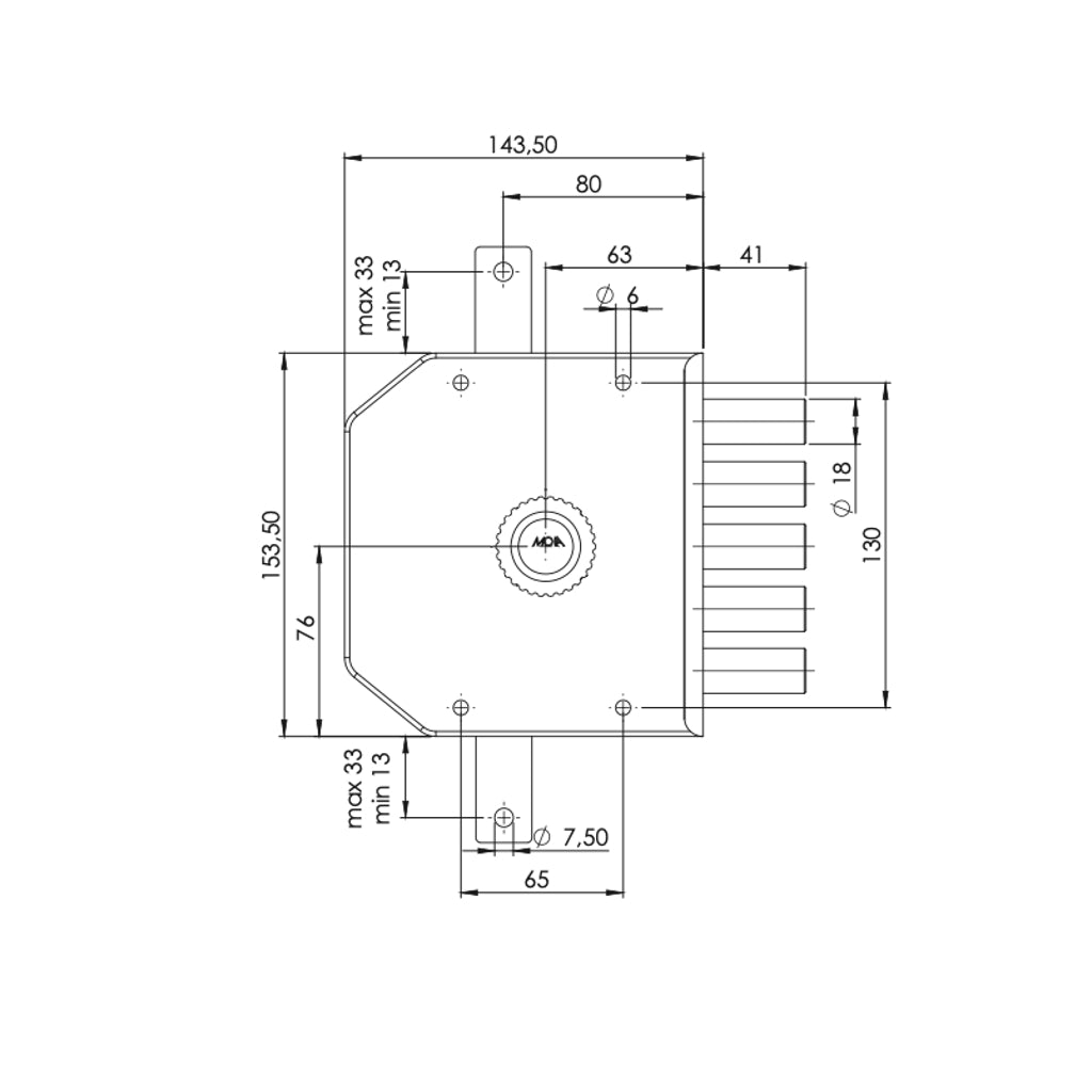 SERRATURA TRIPLICE A POMPA MOIA G423 DX / SX