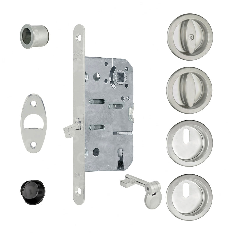 KIT SCIVOLA CON SERRATURA E ROSETTE POMOLO / CHIAVE AGB B0393850
