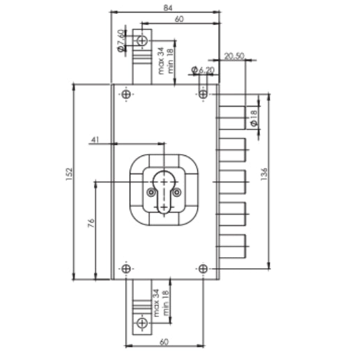 SERRATURA G 553 CILINDRO EUROPEO TRIPLICE MARRONE A 5 CATENACCI MOIA G553DX / G553SX