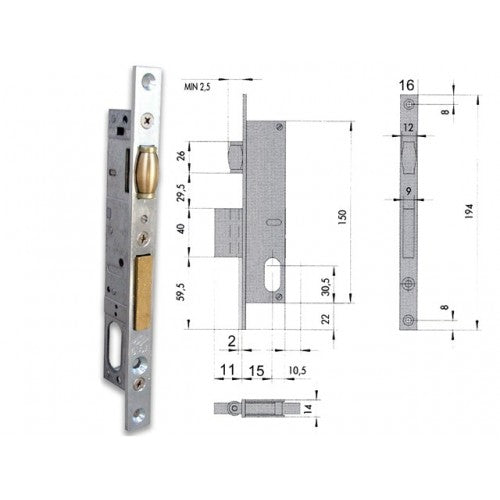 SERRATURA MONTANTE CISA 44230