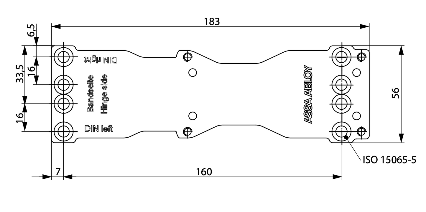 PIASTRA DI MONTAGGIO ASSA ABLOY DIN A120