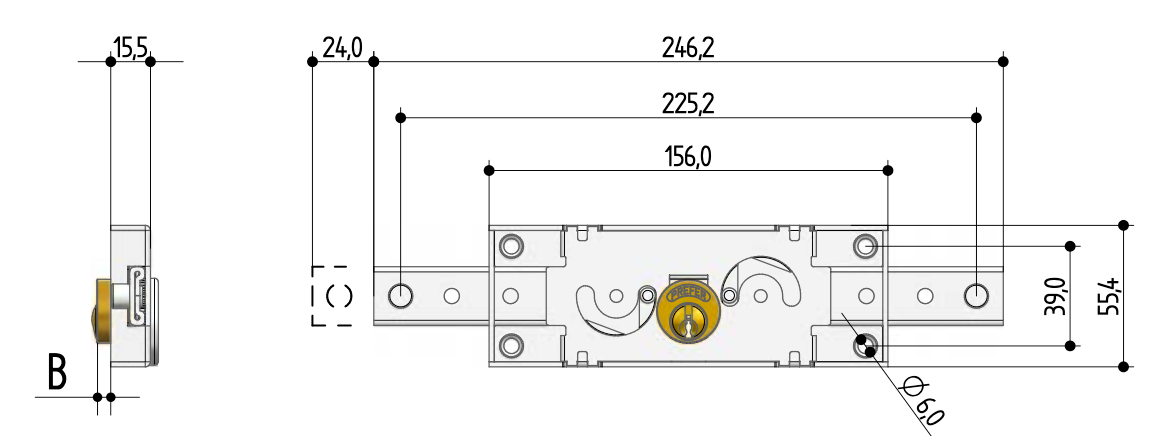 SERRATURA CENTRALE PER SERRANDE AVVOLGIBILI PREFER A211.0010.0200