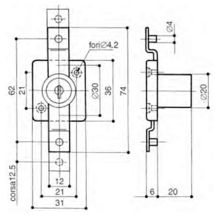 SERRATURA PER ANTE SCORREVOLI PREFER 3811