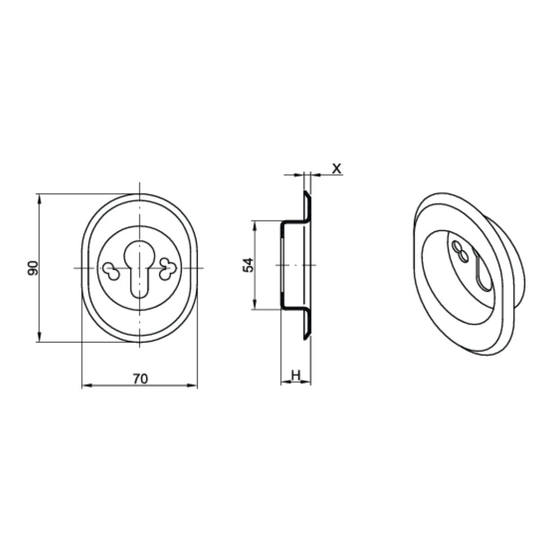 VASCHETTA ANTISHOCK H13 CROMO SATINATO CIPIERRE 320