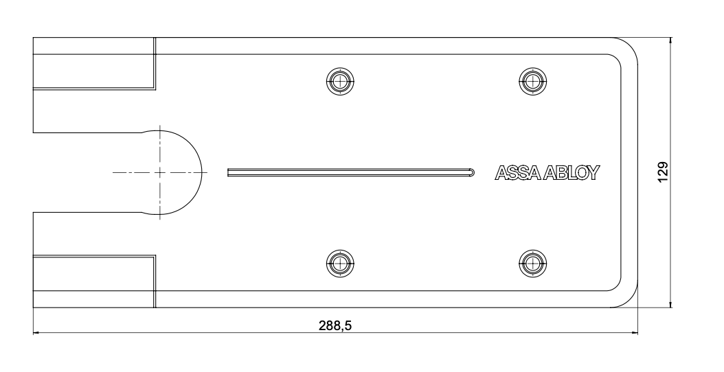 PIASTRA DI COPERTURA CHIUDIPORTA ASSA ABLOY AC534