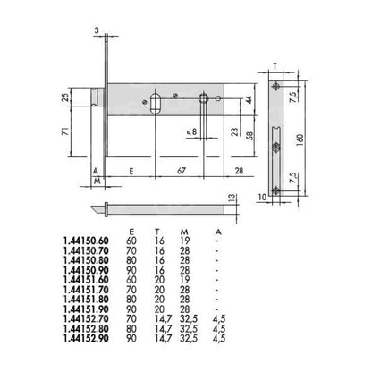 SERRATURA A FASCIA CISA 44150