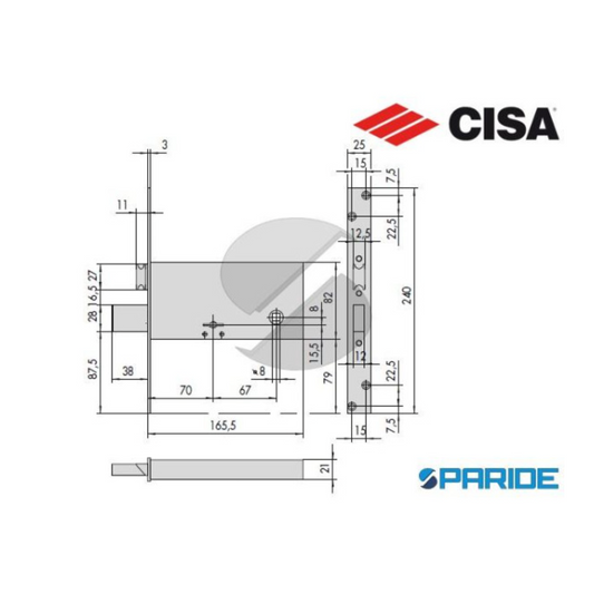 SERRATURA A FASCIA CISA 57312.73