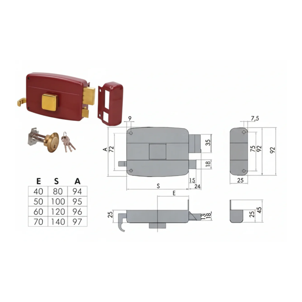 SERRATURA A FASCIA CISA 50110
