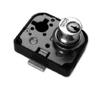 SERRATURA PER MOBILI CAS 2B SCAATOLA BIANCA CON CILINDRO IN OTTONE MERONI 2B33W20OT