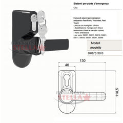 PLACCA ESTERNA PER MANIGLIONE ANTIPANICO CISA 07176660