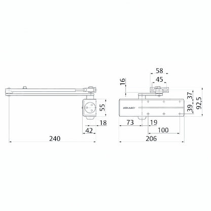 CHIUDIPORTA SOLO CORPO ASSA ABLOY DC140
