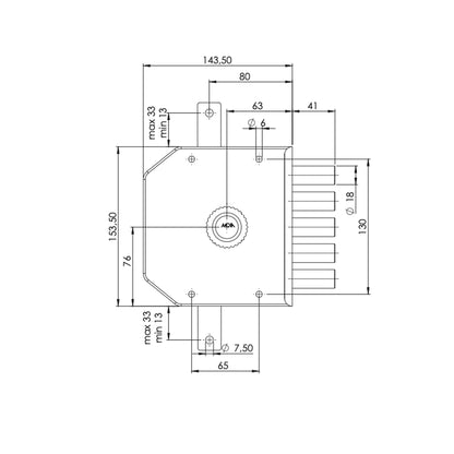 SERRATURA TRIPLICE A POMPA MOIA G423 DX / SX