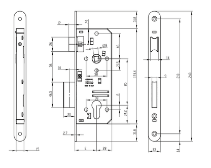 SERRATURA MONTANTE ISEO 210N