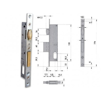SERRATURA MONTANTE CISA 44230