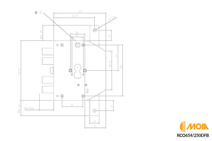 SERRATURA PER PORTA BLINDATA A CILINDRO EUROPEO MOIA RCO654/ 250DFB / 250SFB