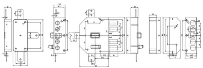 SERRATURA A DOPPIA MAPPA QUINTUPLICE PER PORTA BLINDATA DOM CR 2350-01N / 2350-51N