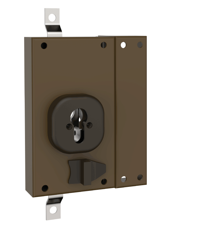 SERRATURA G 553 CILINDRO EUROPEO TRIPLICE MARRONE A 4 CATENACCI CON MEZZO GIRO MOIA G554DX / G554SX
