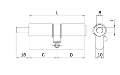 CILINDRO SAGOMATO CON CODOLO F5 A CHIAVE VERTICALE ISEO 8269