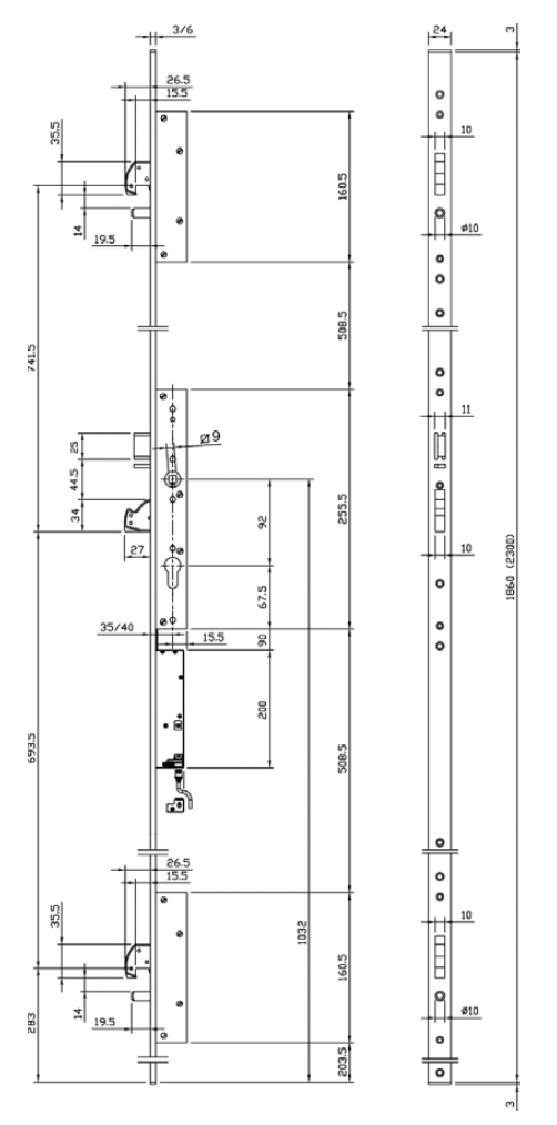SERRATURA MULTIPUNTO MULTIBLINDO MECCANICA EASY ISEO 7A32