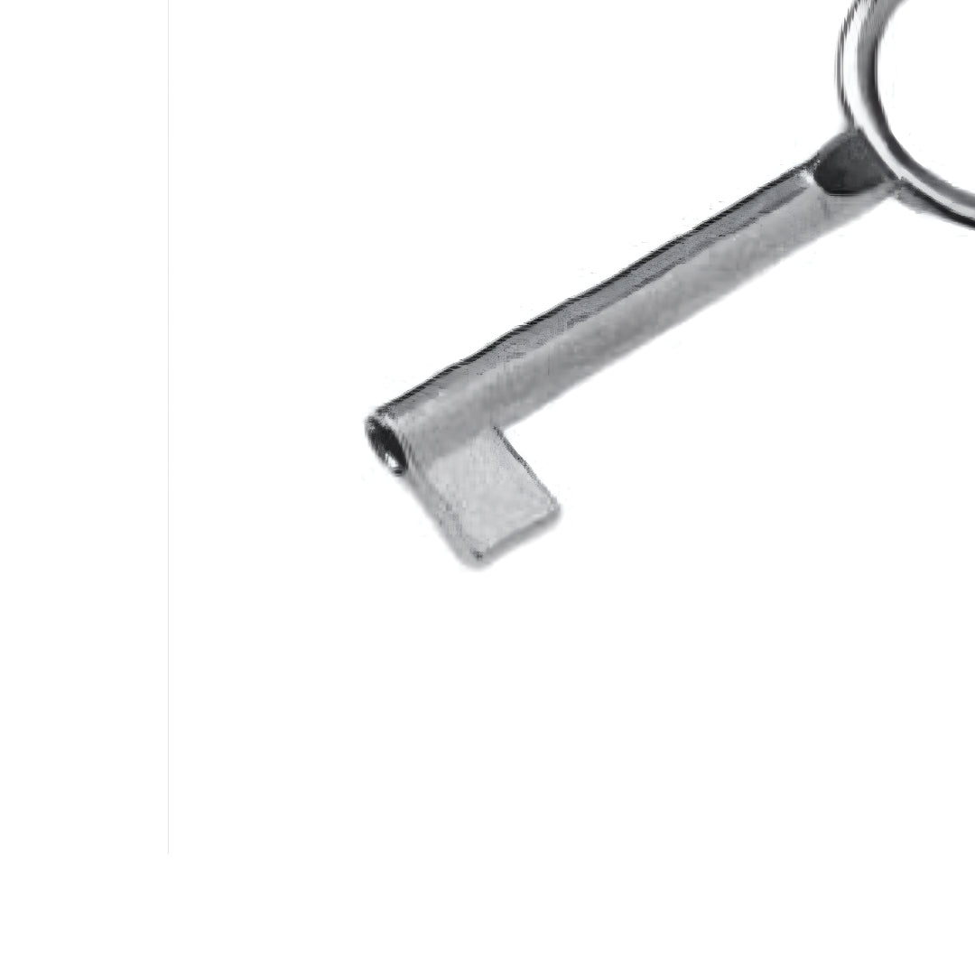 CHIAVE UNIVERSALE FISSA STANDARD 75 MM PER SERRATURA ARMADIO E MOBILE COLORE CROMATO