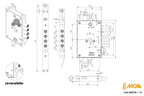 SERRATURA PER PORTA BLINDATA AD INCASSO CON PROFILO EUROPEO AD INGRANAGGI +10MM MOIA RMIS664/280DFB+10