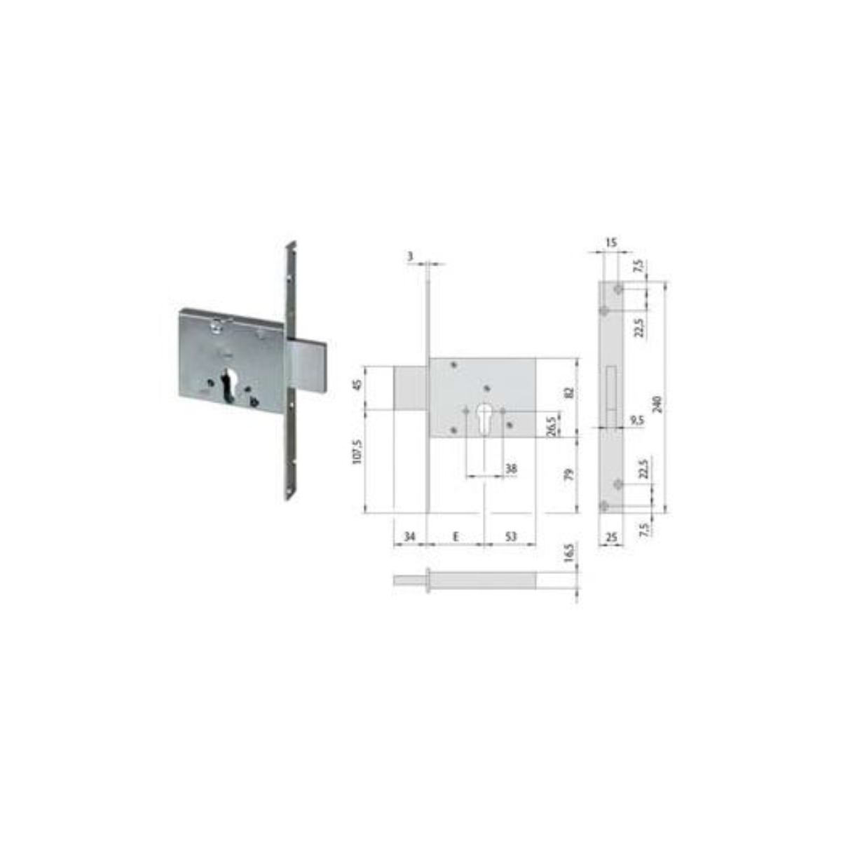 SERRATURA A FASCIA CISA 56013.60