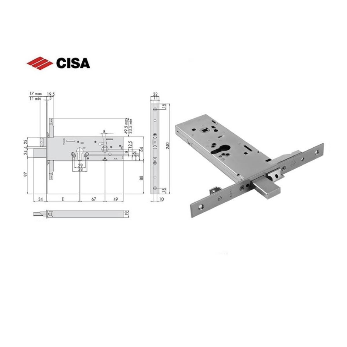 SERRATURA A FASCIA CISA 56357