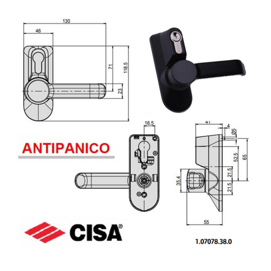 PLACCA ESTERNA PER MANIGLIONE ANTIPANICO CISA 07176630