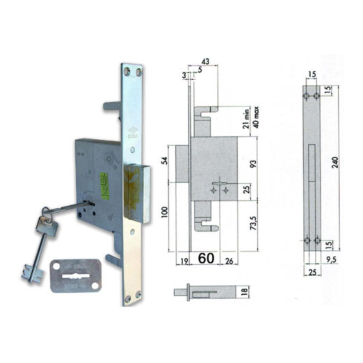 SERRATURA A FASCIA CISA 57226