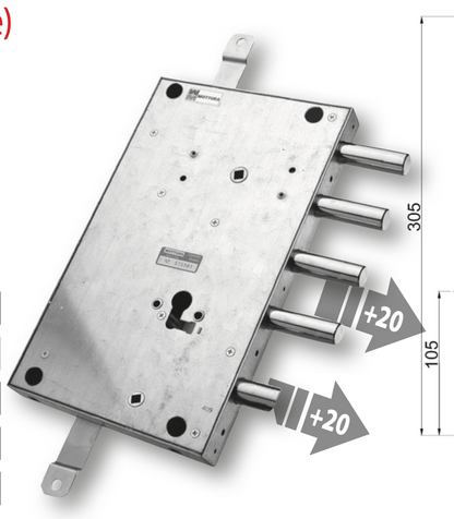 SERRATURA PER PORTA BLINDATA GARDESA MOTTURA 898461GR DQ/SQ