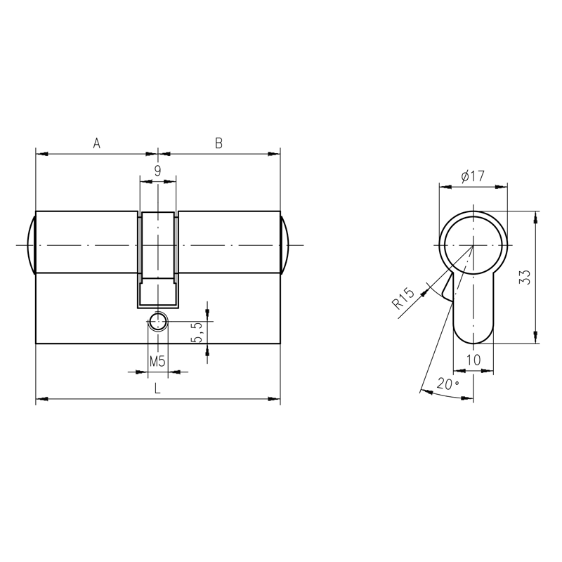 Cilindro Yale Y1 A 6 Pin Con Manopola E Blocco Leva - Foto 6
