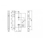 SERRATURA INFILARE 500/90 A DOPPIA MAPPA ENTRATA 40/60MM SAB 0050090403C00