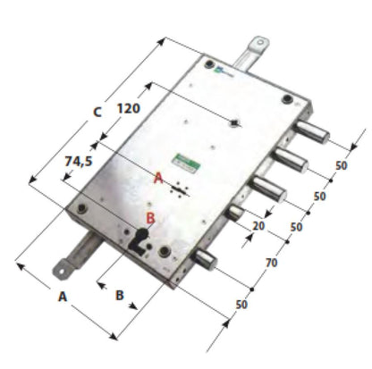 SERRATURA PER PORTA BLINDATA MOTTURA 64567S