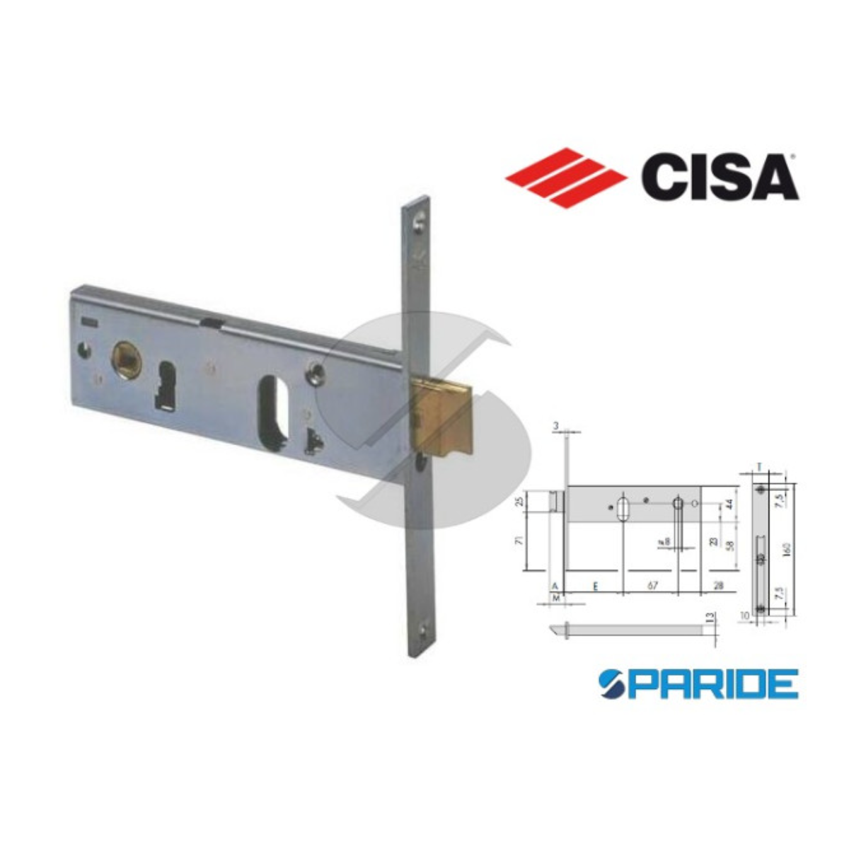 Serratura a fascia CISA 44150 per sistemi di sicurezza, componente professionale per chiusure e ferramenta di sicurezza