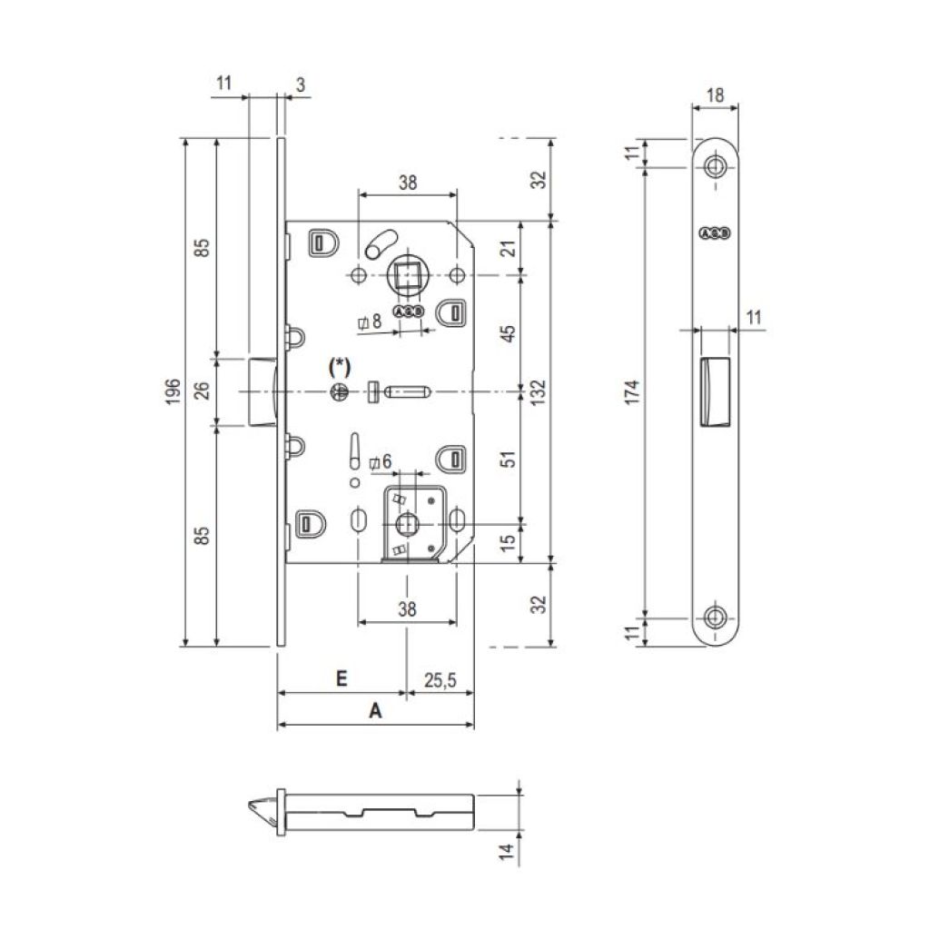 SERRATURA MONTANTE MEDIANA EVOLUTION AGB B0110250