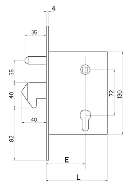 SERRATURA MONTANTE VERTICALE PER CANCELLI O PORTE IN FERRO ISEO 600450
