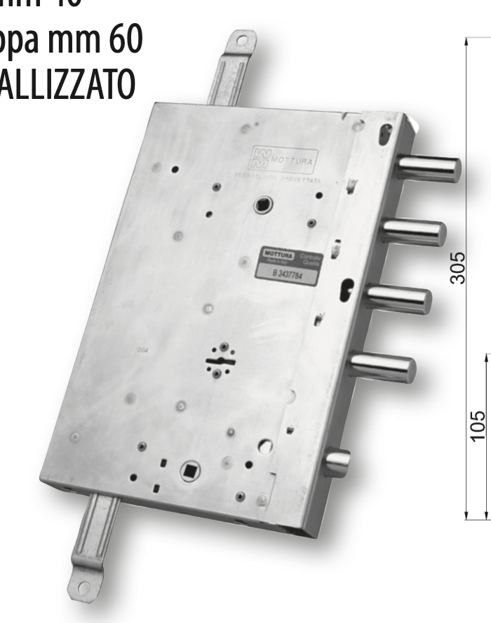 SERRATURA PER PORTA BLINDATA GARDESA MOTTURA 89561G D23/S23