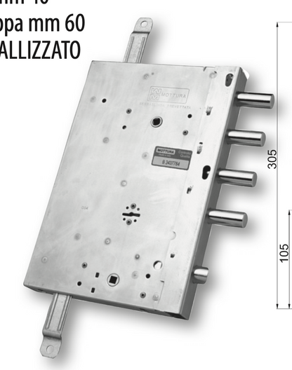 SERRATURA PER PORTA BLINDATA GARDESA MOTTURA 89561G D23/S23